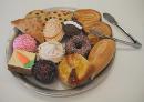 Late addition, a perfect plate of pastry. Note the simulated Hostess CupCake. (click to zoom)