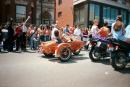 Bead throwing sidecar girl. (click to zoom)
