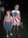 Neighbor kids in patriotic flag clothes. (These and other kids kept asking if we were REALLY SuperMan/SuperGirl) (click to zoom)