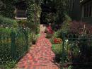 Garden Walk. Plant and path colors match house exterior colors. (click to zoom)
