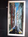 Sidewalk sale: Las Manos: Cityscapes painted on windows. (click to zoom)