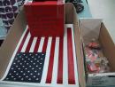 Donations for flag posters and pins at Tom Thumb. (click to zoom)