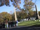 Graceland Cemetery: Tour at obelisks. (click to zoom)
