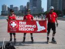 Chicago Skate Patrol stopping lessons, Sat/Sun in summer. (click to zoom)