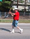 Vernon Hills Independence Day Parade: Chicago Black Horse Troop Association, performing shovel man. (click to zoom)
