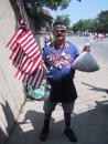 Evanston Independence Day parade: Flag salesman. (click to zoom)