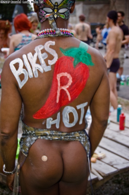 Before 5th World Naked Bike Ride Chicago.