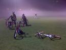 Bikes on foggy field. (click to zoom)