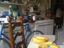 Annie's kitchen and bike. (click to zoom)