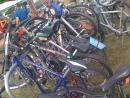 Pile of parked bikes. (click to zoom)