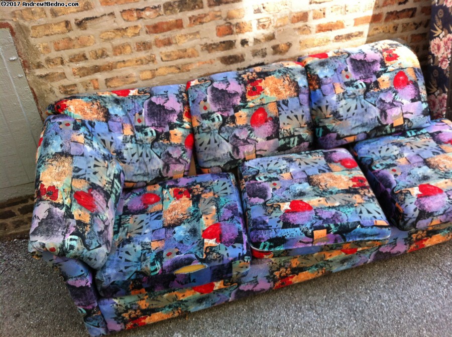 Colorful alley couch.