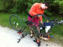 Jera fixing my first flat on the way home from Mundelein (click to zoom)