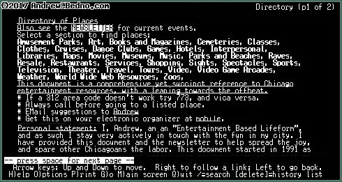 Bedno.com non-gui version on a Unix terminal running Lynx.