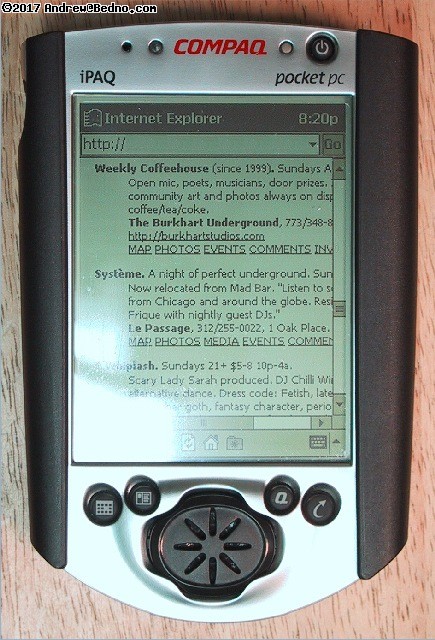 Internet Explorer on an IPaq showing the newsletter non-graphical version.